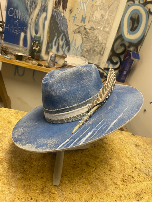 SALE!! Dusty Blue Hat